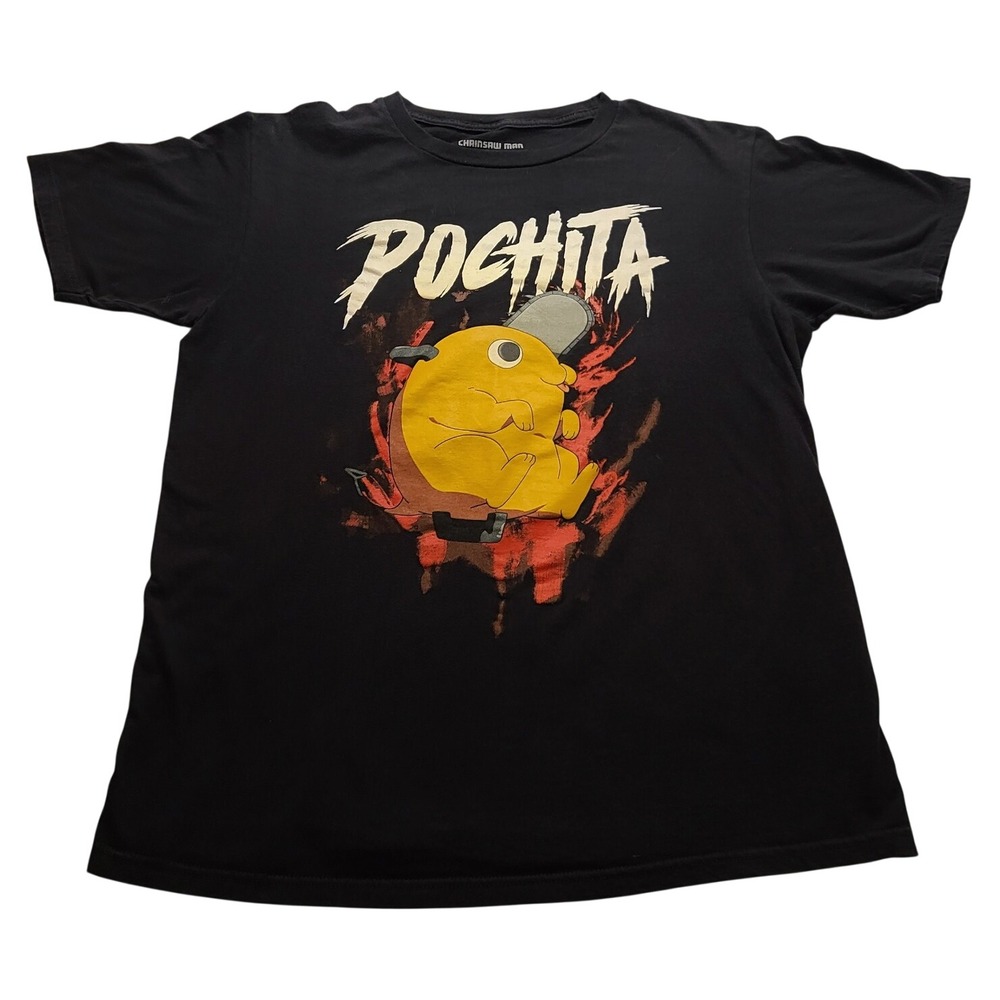 Chainsaw Man Pochita Graphic T-Shirt Black Crunchyroll Anime Men's Size M NWOT